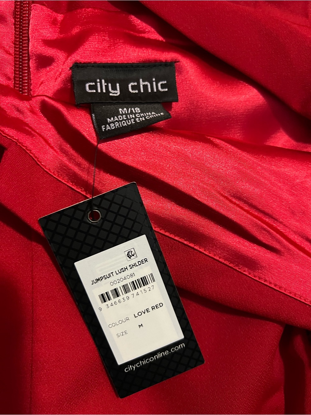 City Chic Red Tie-Front Jump Suit - Picture 4 of 5